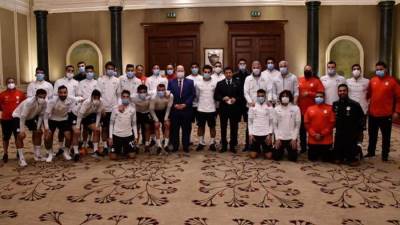 وزير الشباب والرياضة يلتقي لاعبى منتخب مصر لكرة القدم