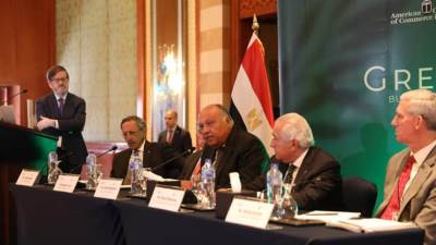 وزير الخارجية يُشارك في فعالية بمناسبة زيارة وفد البعثة التجارية الخضراء الأمريكي