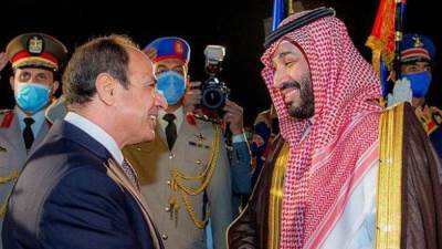 الرئيس عبد الفتاح السيسي يستقبل وصول الأمير محمد بن سليمان الي مصر