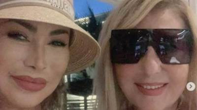 نادية الجندي بدون مكياج مع نوال الزغبي.. أحمر شفاه فقط