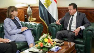 وزير الصحة يستقبل المنسق المقيم للأمم المتحدة بمصر لبحث سبل التعاون