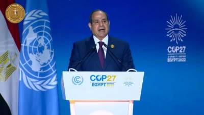 قمة المناخ.. الرئيس السيسي: شرم الشيخ أول مدينة تعرف طريقها نحو التحول الأخضر