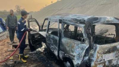 مصرع سائق واصابة اخر فى حادث مروع على الطريق الحر بطوخ