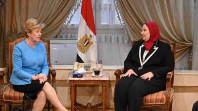 وزيرة التضامن تستقبل مساعد المفوض السامي للأمم المتحدة لشئون اللاجئين