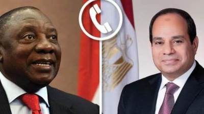 الرئيس السيسي يتلقى اتصالًا هاتفيًا من رئيس جمهورية جنوب أفريقيا