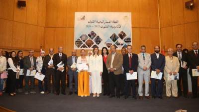 وزيرة الثقافة تفتتح مجمع الخدمات الطلابية بأكاديمية الفنون وتضع حجر أساس مبنى فنون الطفل