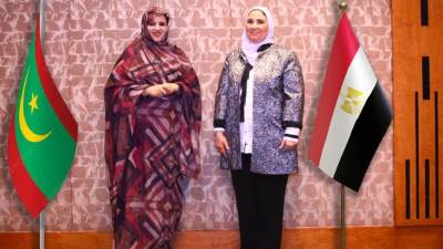 وزيرة التضامن تلتقى وزيرة العمل بموريتانيا وتستعرض تجربة مصر الناجحة فى الدعم النقدى