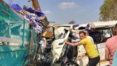 مصرع 3 أشخاص وإصابة آخرين في حادث تصادم بالإسماعيلية