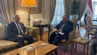 سامح شكرى يتسلم رسالة موجهة من الرئيس الجزائرى إلى الرئيس السيسى