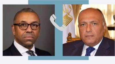 سامح شكري يتلقى اتصالاً هاتفياً من نظيره البريطاني لبحث جهود خفض التصعيد في الأراضي الفلسطينية