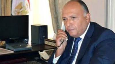 سامح شكرى: نطالب بالوقف الفورى المستدام لإطلاق النار فى قطاع غزة