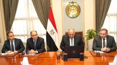 شكري يعقد اجتماعاً مع الممثل الأعلى للشئون الخارجية حول الأوضاع في غزة