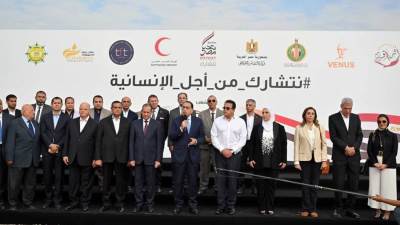 رئيس الوزراء يطلق أكبر قافلة مساعدات إنسانية للأشقاء الفلسطينيين في غزة