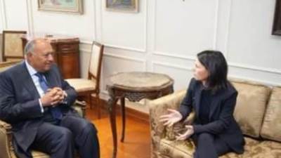 مباحثات شكري ونظيرته الألمانية بمقر الخارجية بالعاصمة الإدارية