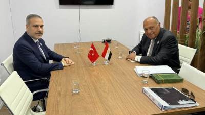 وزير الخارجية يلتقي مع نظيره التركي على هامش اجتماعات مجموعة العشرين بريو دي جانيرو